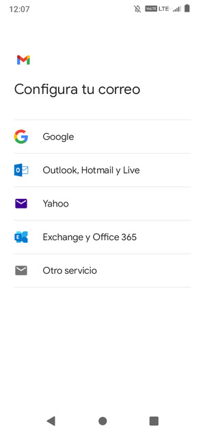 Seleccione Outlook, Hotmail y Live