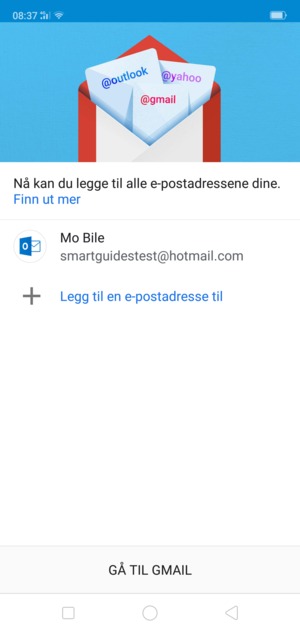 Velg GÅ TIL GMAIL