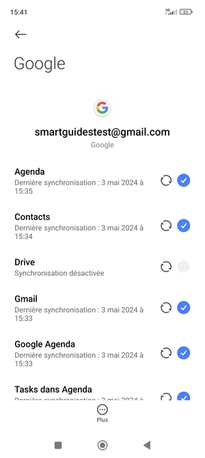 Assurez-vous que Contacts est sélectionné