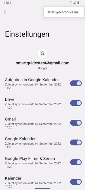 Wählen Sie Jetzt synchronisieren