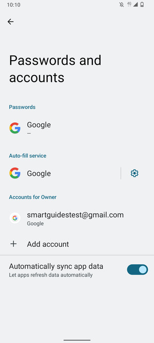 Select your Google account