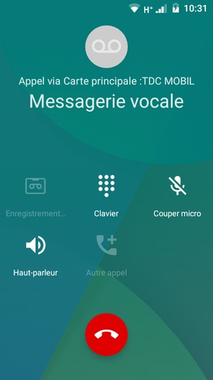 Si votre messagerie vocale appelle comme sur cet écran, votre téléphone est configuré correctement.