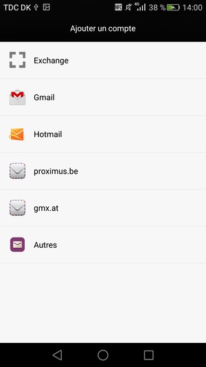 Sélectionnez Gmail ou Hotmail
