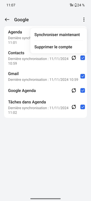 Sélectionnez Synchroniser maintenant