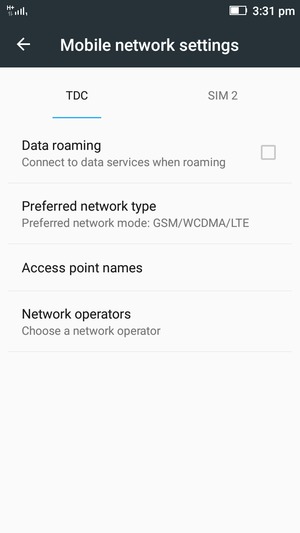 Select Public and Preferred network type