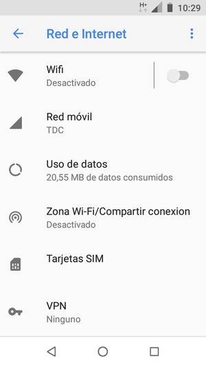 Seleccione Zona Wi-Fi/Compartir conexion