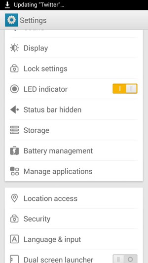 Scroll to and select Battery management