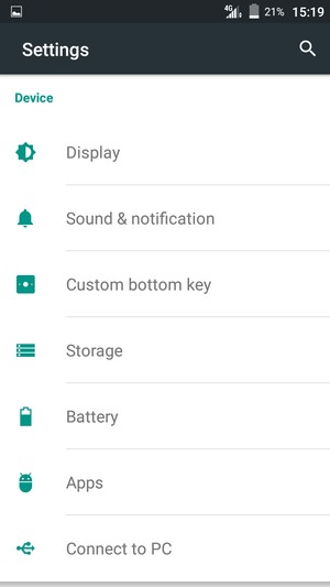 Scroll to and select Battery
