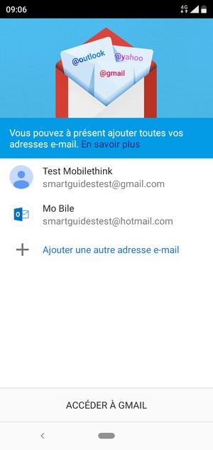 Sélectionnez ACCÉDER  À GMAIL