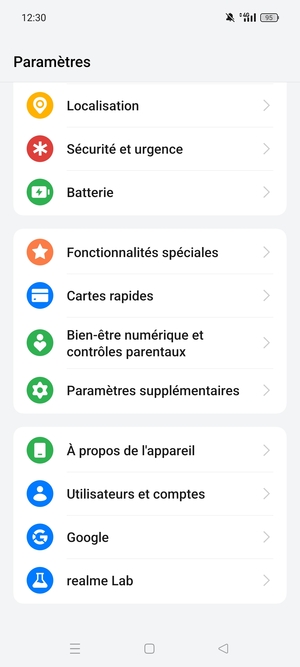 Faites défiler et sélectionnez À propos de l'appareil