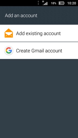 Select Add existing account
