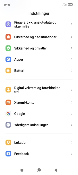 Scroll til og vælg Yderligere indstillinger