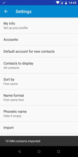 Your contacts will be saved to your HTC