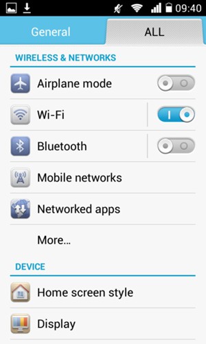 Select ALL and Mobile networks