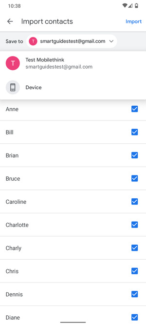 Select your Google account