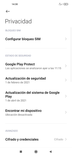 Seleccione Actualización del sistema  de Google Play