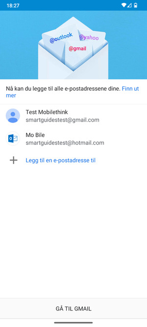 Velg GÅ TIL GMAIL