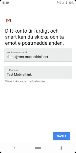 Ge ditt konto ett namn och ange ditt namn. Välj NÄSTA