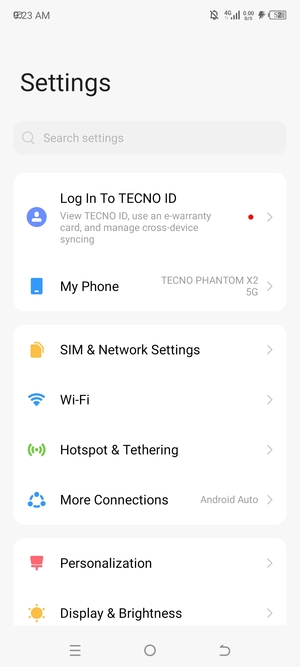 Select SIM & Network Settings