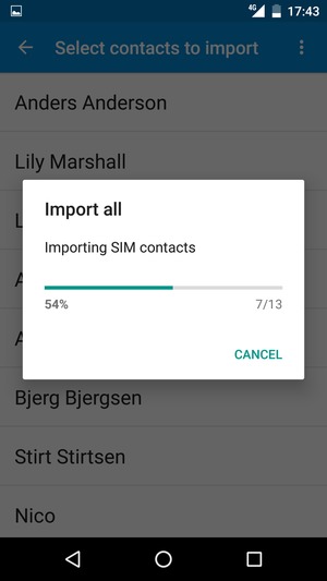 Your contacts will be saved to your Nexus