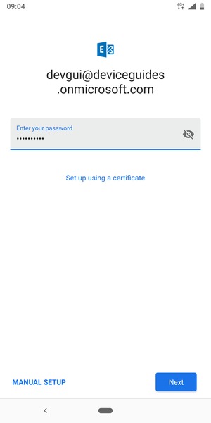 Enter your password and select MANUAL SETUP