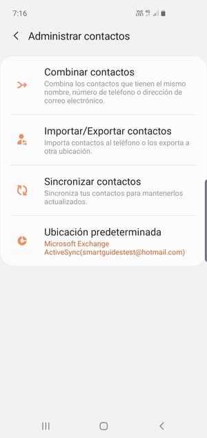 Seleccione Importar/Exportar contactos