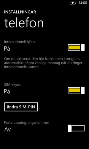 Välj ändre SIM-PIN