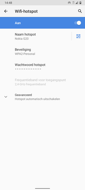 Uw telefoon is nu geïnstalleerd voor gebruik als modem