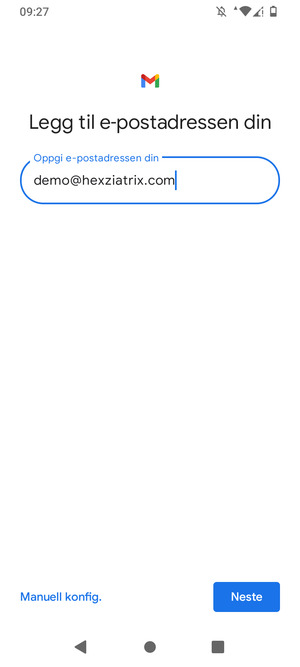 Skriv inn e-postadresse og velg Neste