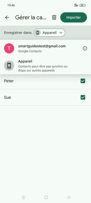 Sélectionnez votre compte Google