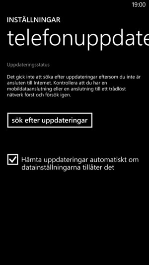 Välj sök efter uppdateringar