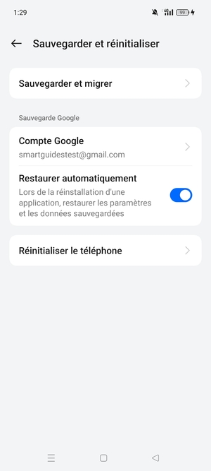 Sélectionnez Compte Google