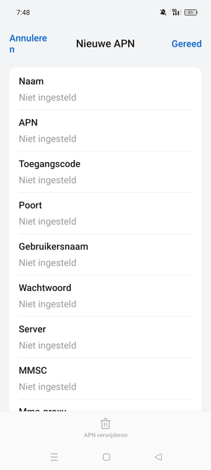 Voer internetgegevens in