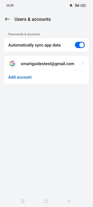 Select your Google account