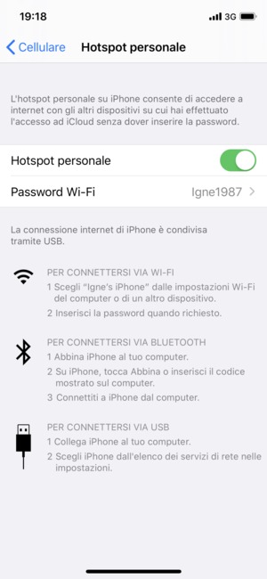 Seleziona Password Wi-Fi
