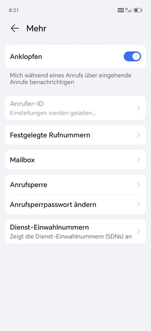 Wählen Sie Mailbox