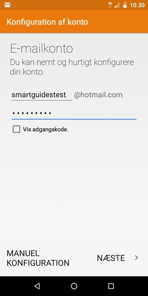 Indtast din Hotmail adresse og Adgangskode. Vælg NÆSTE