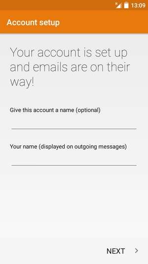 Give your account a name and enter your name. Select NEXT
