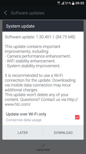 If your phone is not up to date, select DOWNLOAD