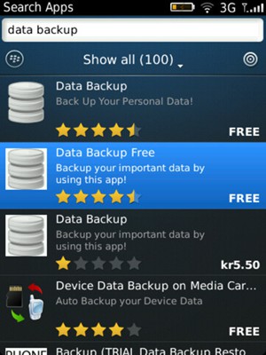 Assurez-vous que l'appli Data Backup Free est téléchargée et installée