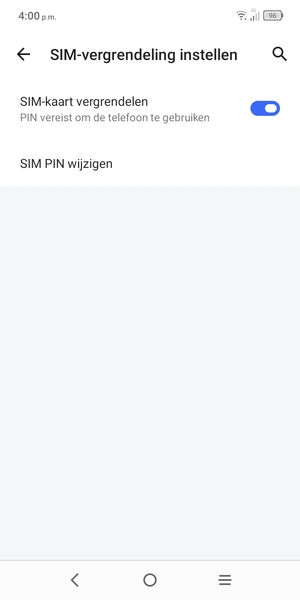 Selecteer  SIM PIN wijzigen