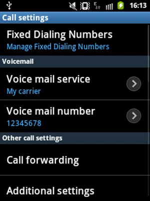Select Voice mail number