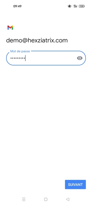 Saisissez votre Mot de passe et sélectionnez SUIVANT