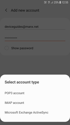 Select IMAP account
