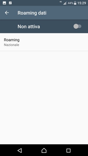 Attiva o disattiva Data roaming