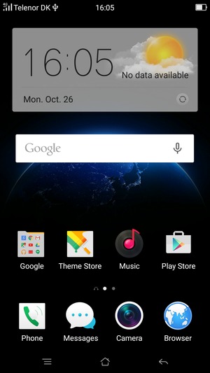 Return to the Home screen. Press and hold the Menu button