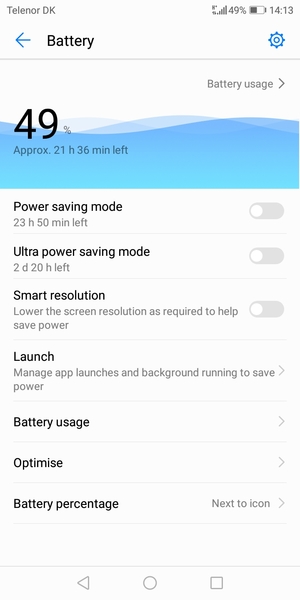 To enable Ultra power saving mode, select Ultra power saving mode
