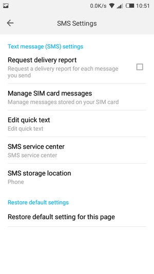 Select SMS Service center