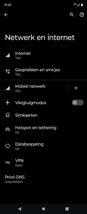 Selecteer Mobiel netwerk