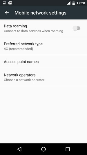 To change network if network problems occur, select Network operators